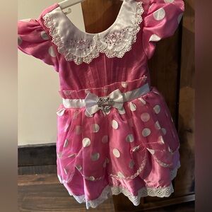 Pink Polka Dot Dress with Bow